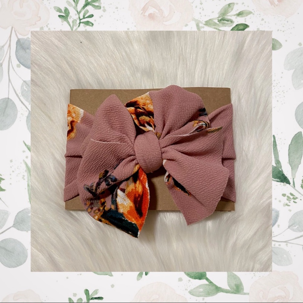 👑 Floral Messy Bow Head Wrap👑